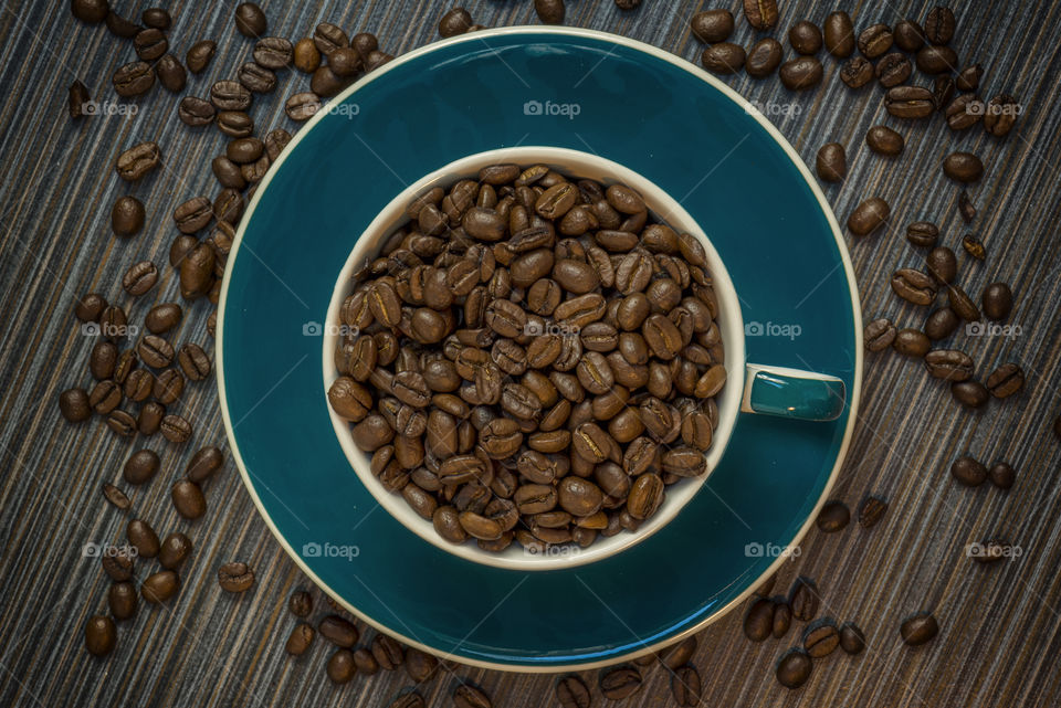 cup of coffeebeans