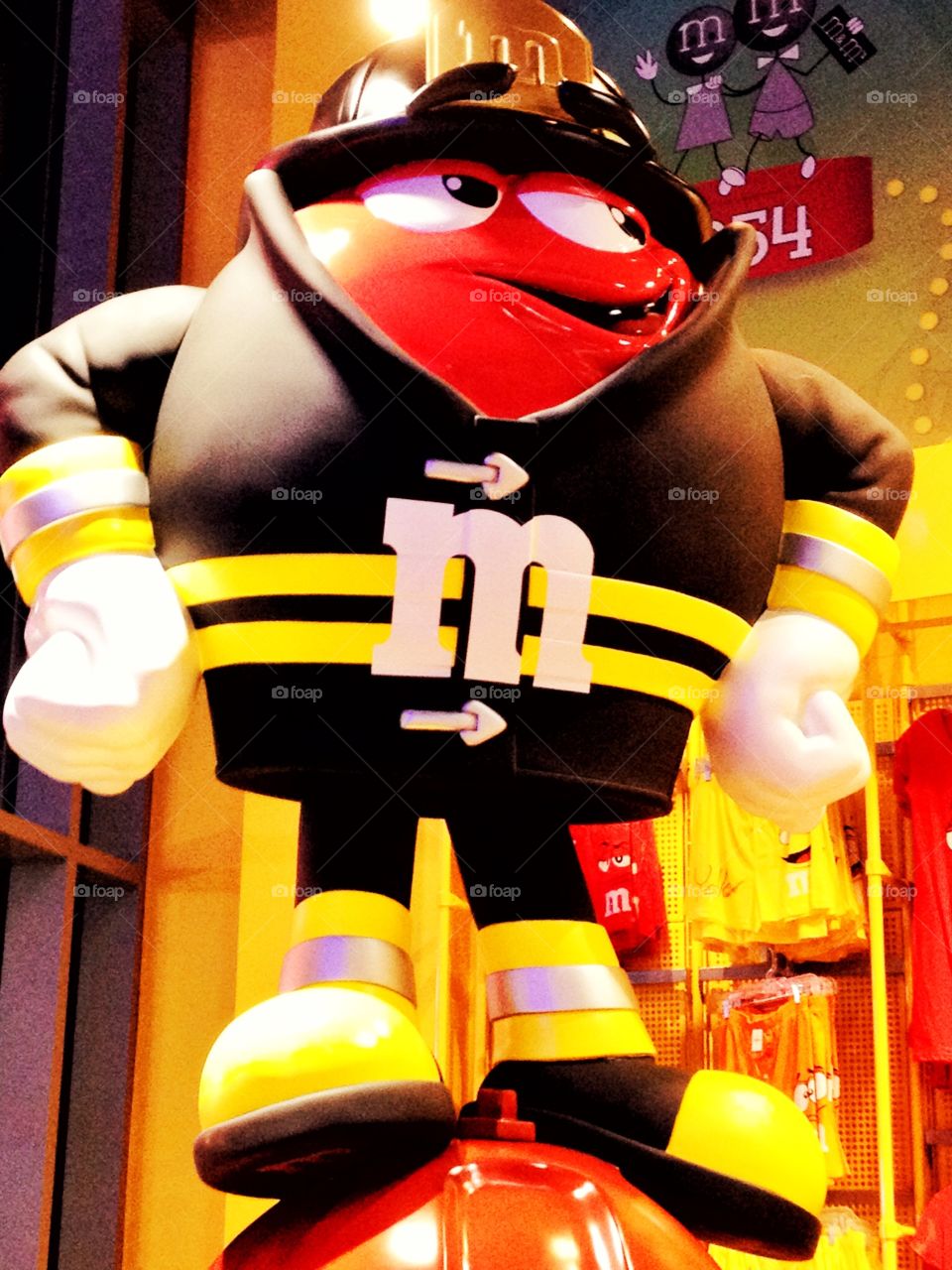 M&M firefighter. M&M firefighter in the store of NYC 