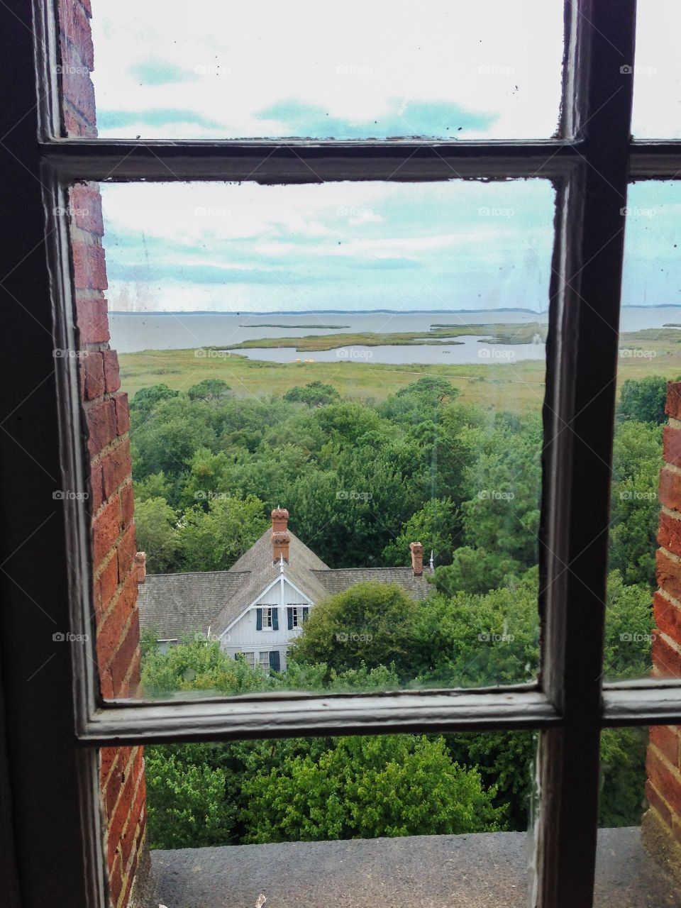 Looking out lighthouse window