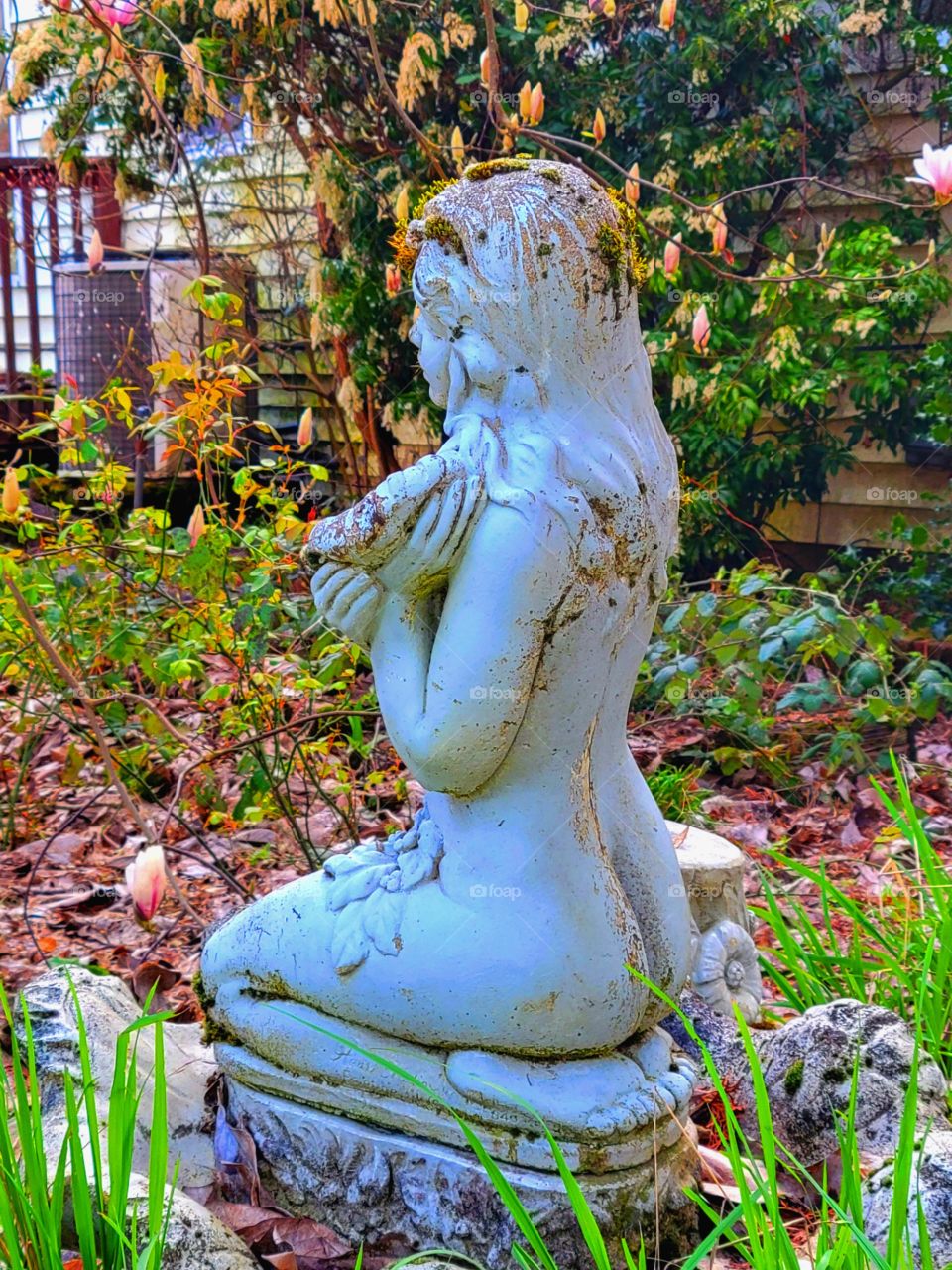 concrete Maiden in Abandoned Garden