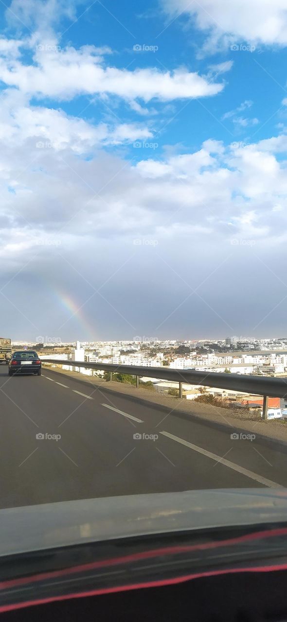 nice view of sky and rainbow
