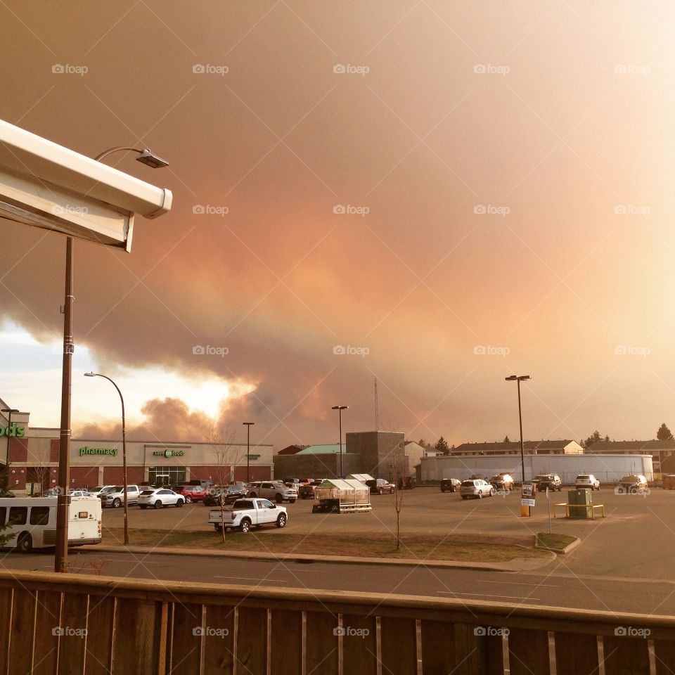 The Forest fire coming towards Fort McMurray Alberta. Fire hit town the next day.