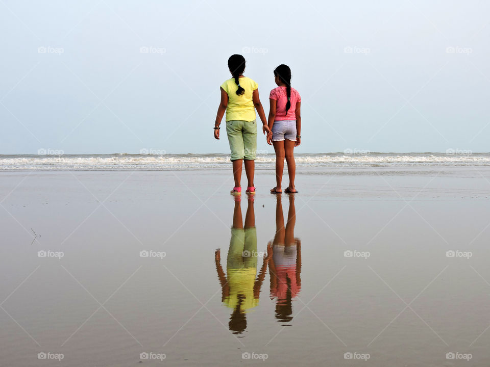 Enjoying the summer in the sea beach