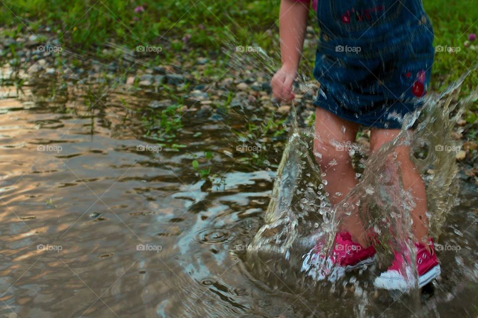 Playing in a puddle in Vermont 
