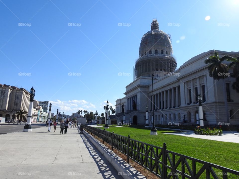 El Capitolio - The Capital building located in Havana Cuba, currently being renovated 