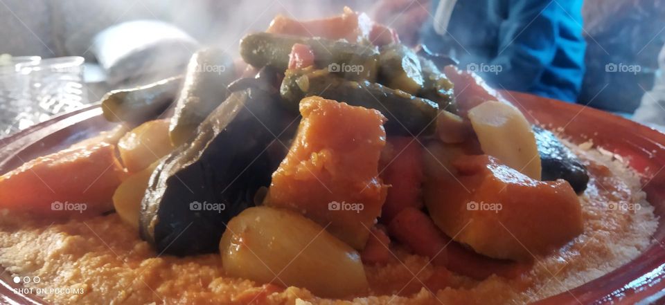 delicious plate of Moroccan COUSCOUS.