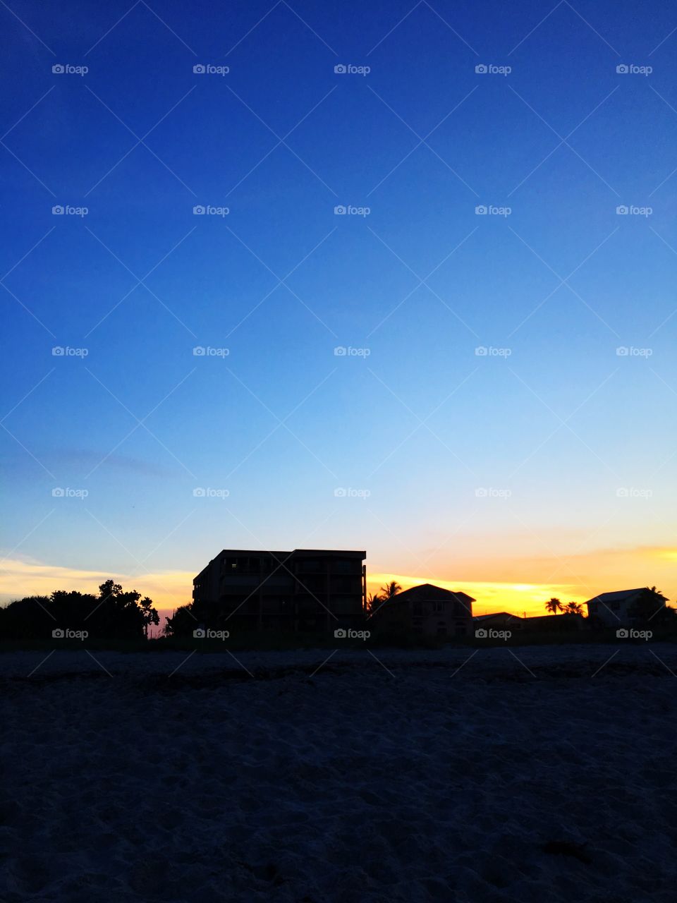 Sunset silhouettes in Cocoa Beach, FL