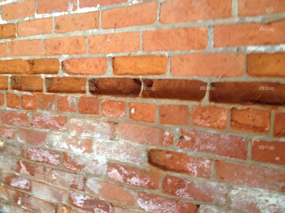 Brick wall inside the Ohio Reformatory 