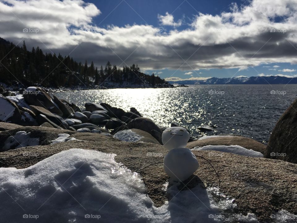 Snowman on Lake Tahoe