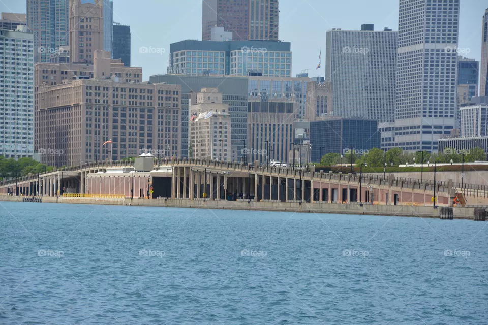 Downtown view from Chicago Navy pier 