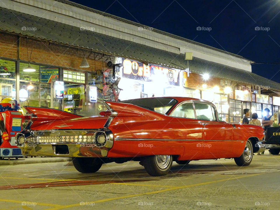 the old sport car. train market street , bangkok thailand