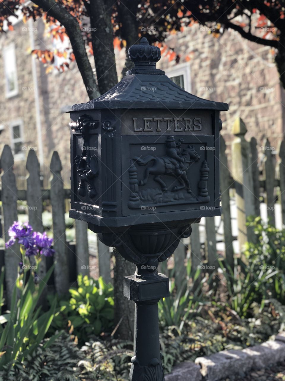 English style mailbox in garden