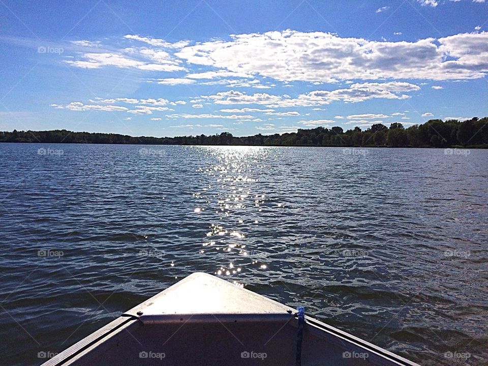 Part of boat in sea