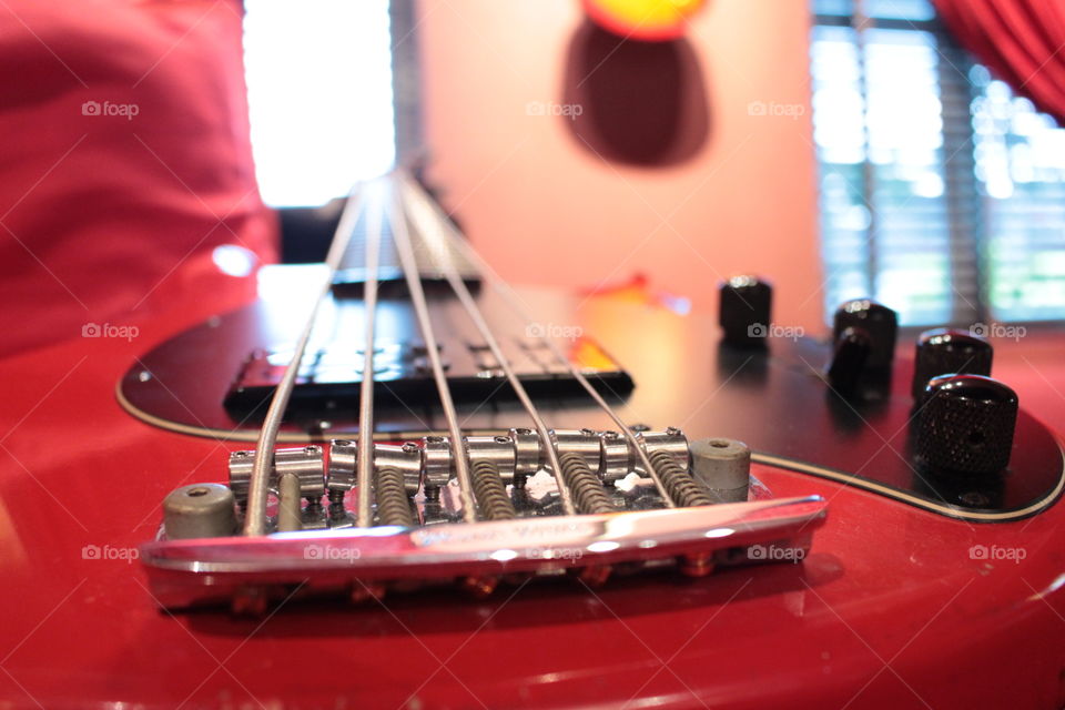Jazz bass. . A 5 string Musicman bass. 