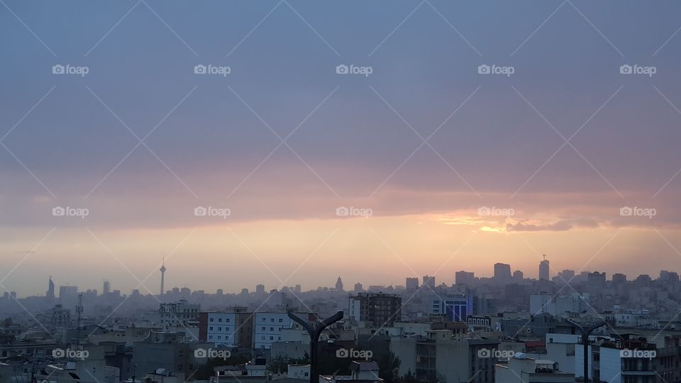 sun set in tehran