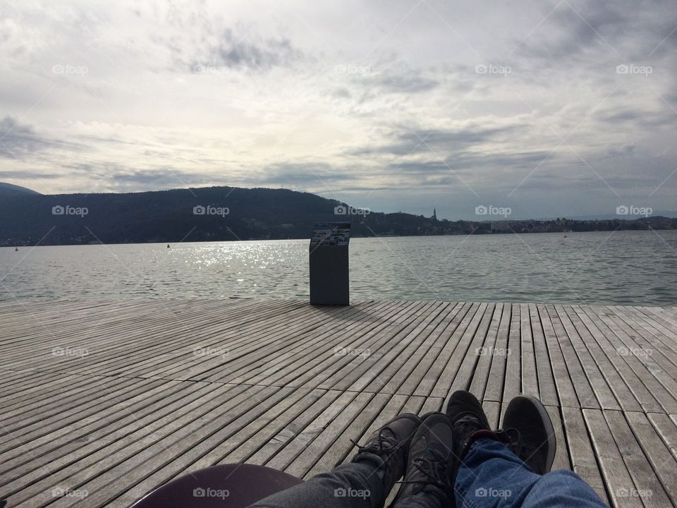 Relaxing along Lake Annecy