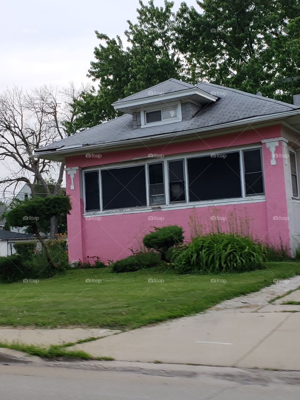 Pink house in the Chicago ghetto