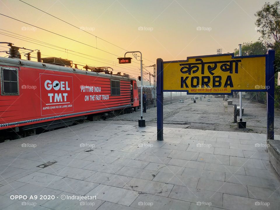 electric loco at Korba station