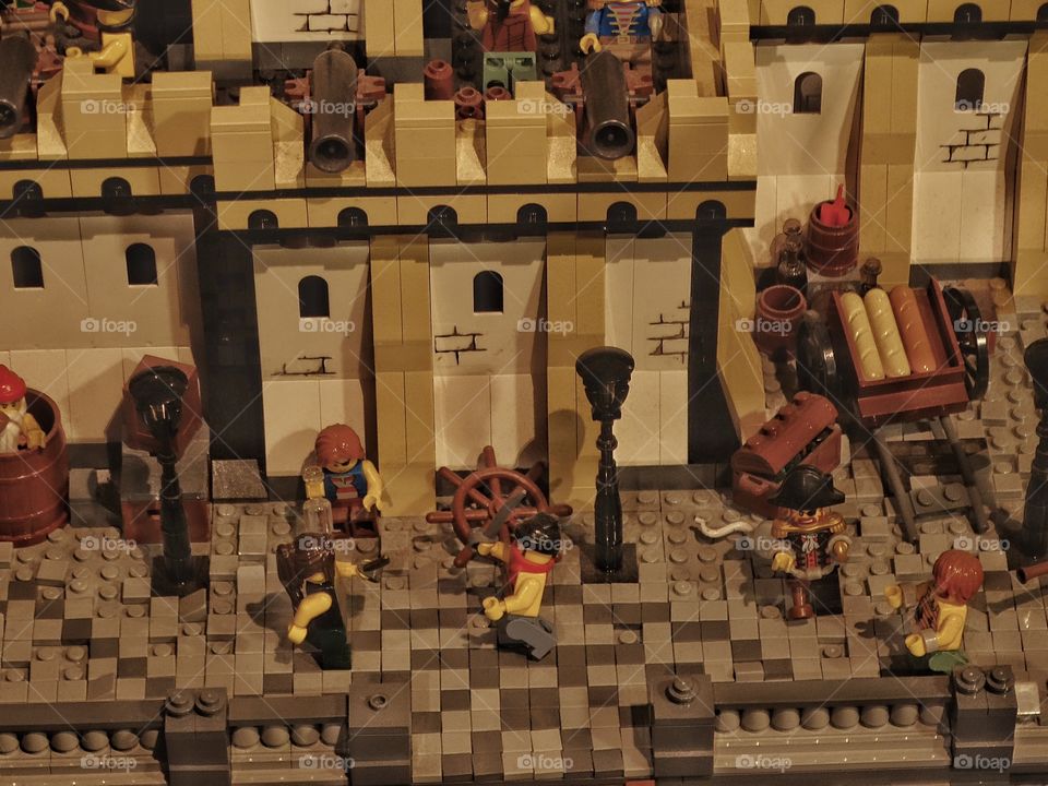 Medieval Castle Diorama. Lego Brick Recreation Of A Medieval Castle
