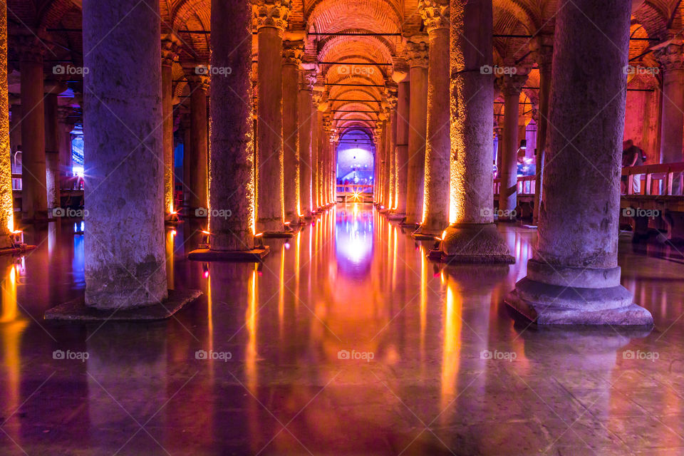 Basilica Cistern is a great historical place in Istanbul. The Basilica Cistern is the largest of several hundred ancient cisterns that lie beneath the city of Istanbul. Inside of the Cistern has very unique, magical interior. While my visit the employee of the museum is not allowed me to bring my tripod to the inside. So I put my camera to the ground and did long shutter (4 or 5 minutes). I guess I was successful.