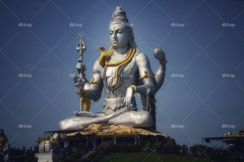 Murdeshwar tample in Karnataka India. 
Giant Lord shiva statue. Murdeshwar is another name of the Hindu god Shiva.