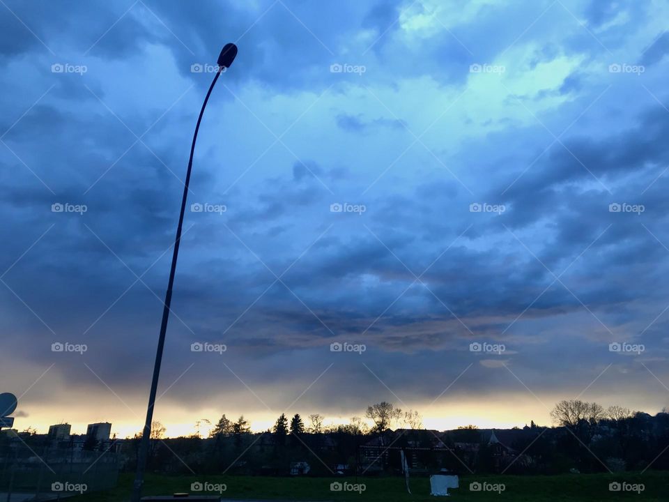 Cloudy sunset at Przemysl, Poland 