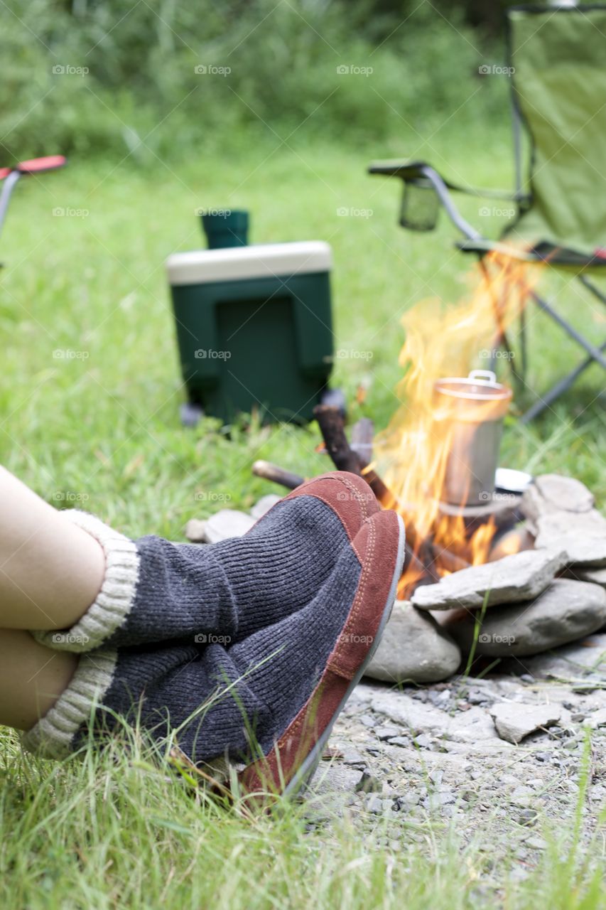 Acorn against a fire