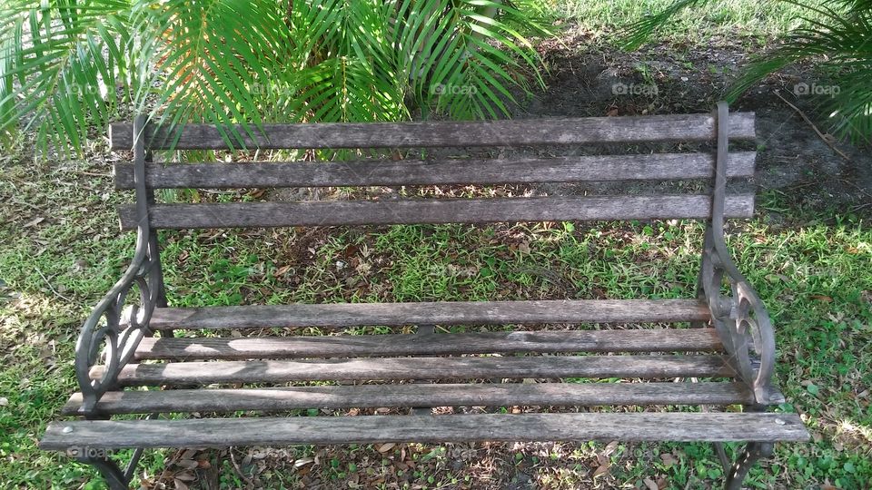old wooden bench