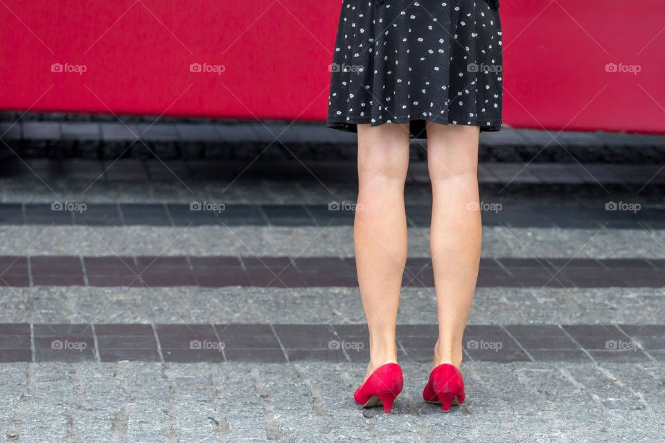 Red shoes. Street photography