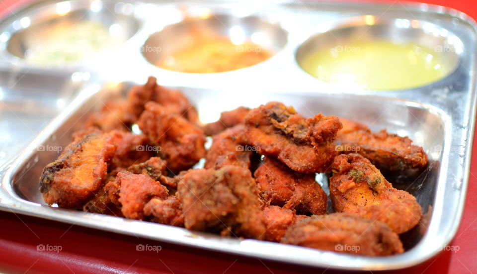 Fried fish on a plate