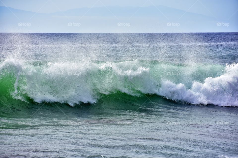 atlantic ocean waves on la gomera canary island in Spain