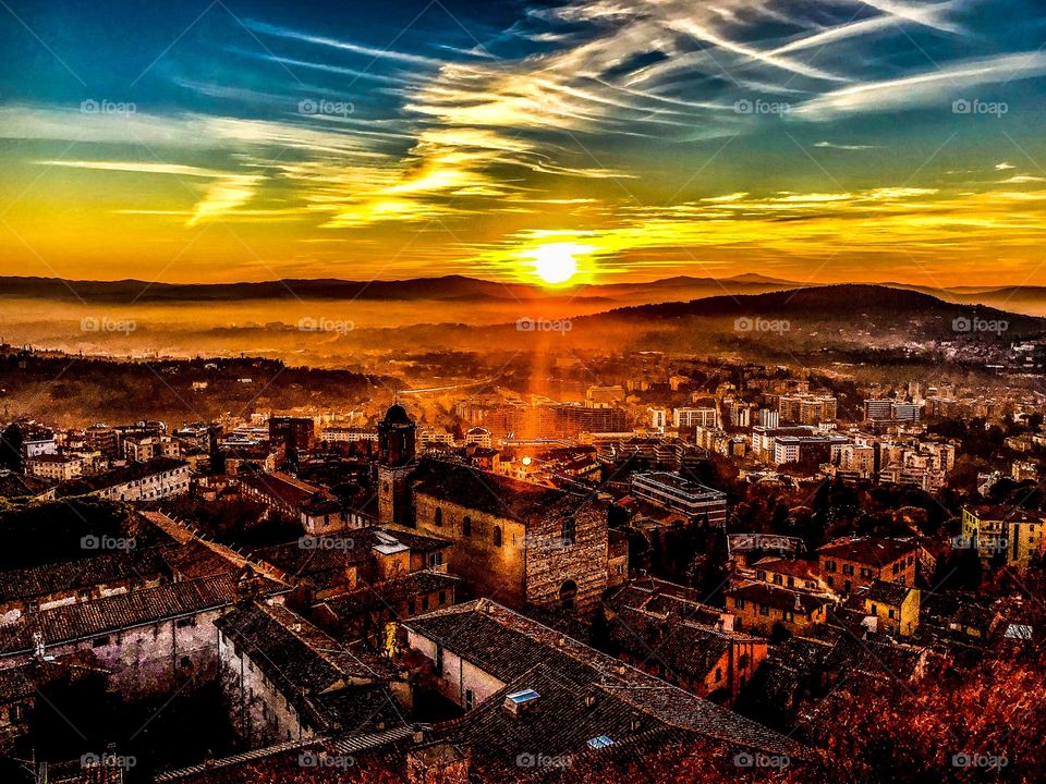 Sunset in Perugia Italy 