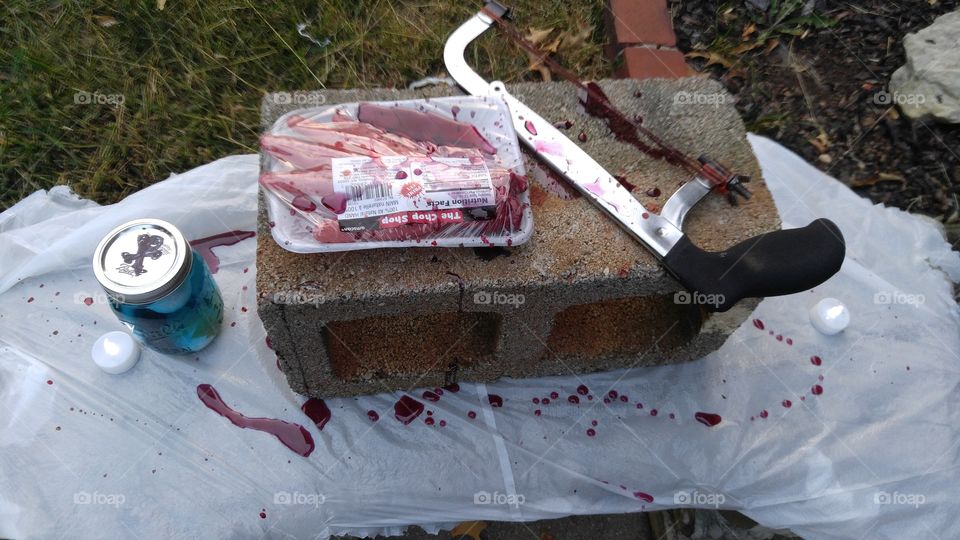 Food, Knife, Wood, No Person, Blood