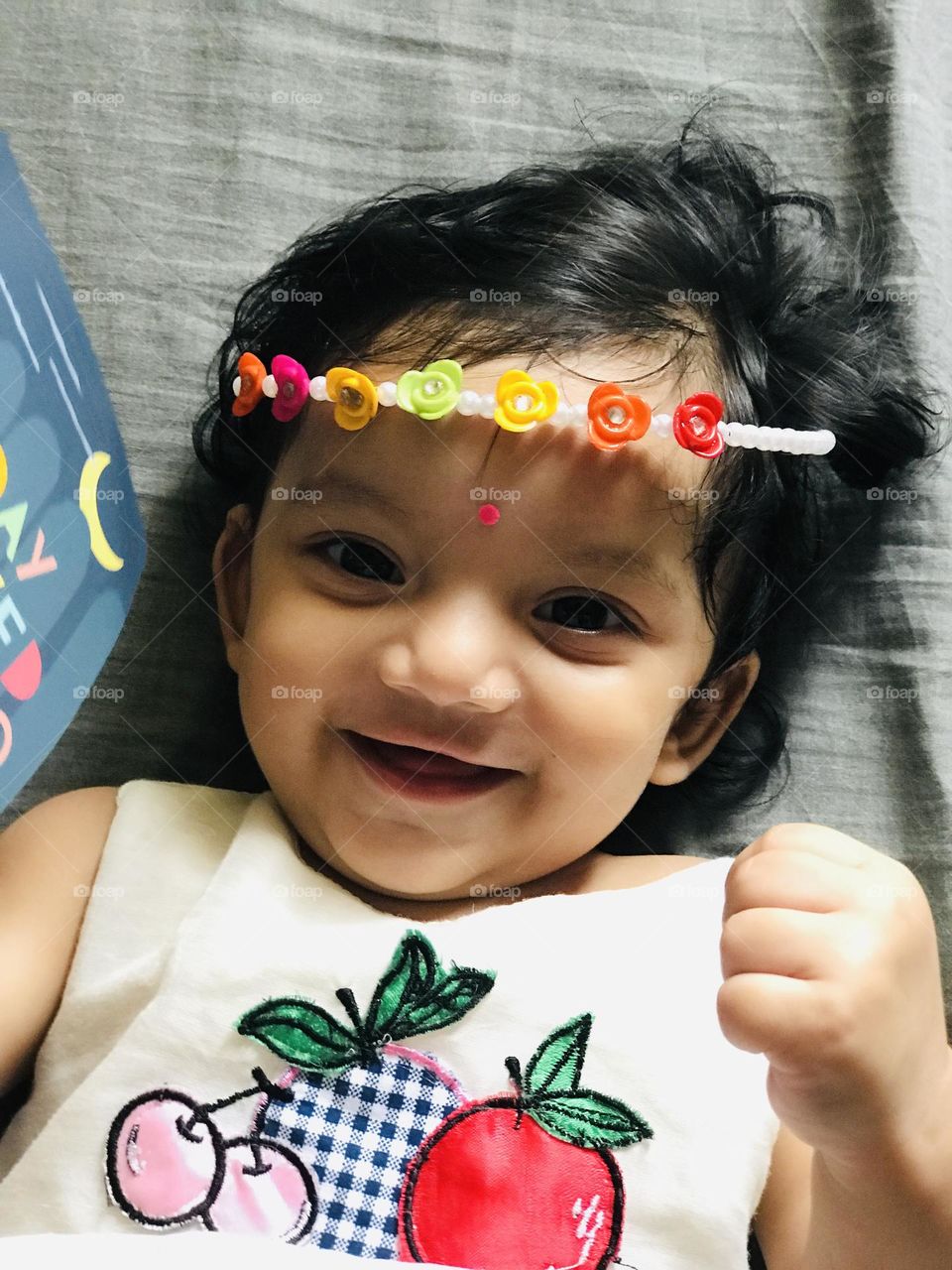 Colourful hair band with multiverse flowers and baby with cute 😊