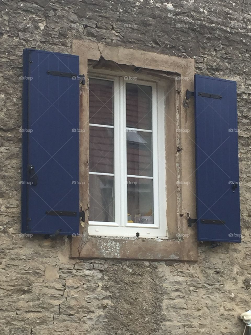 Blue shutters in France