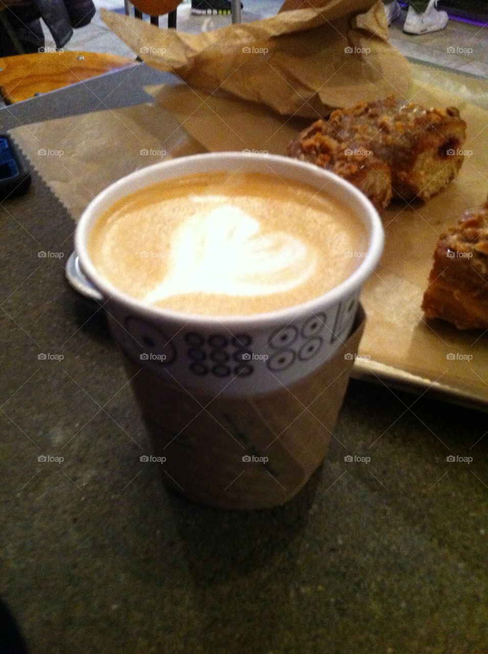 Coffee with heart design 