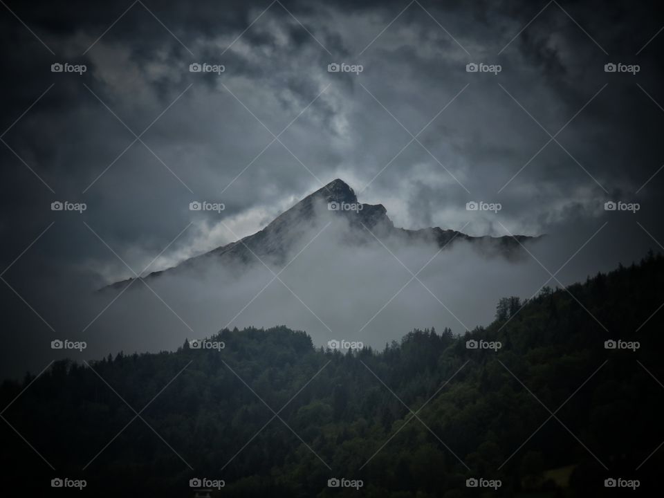 mountain in cloud