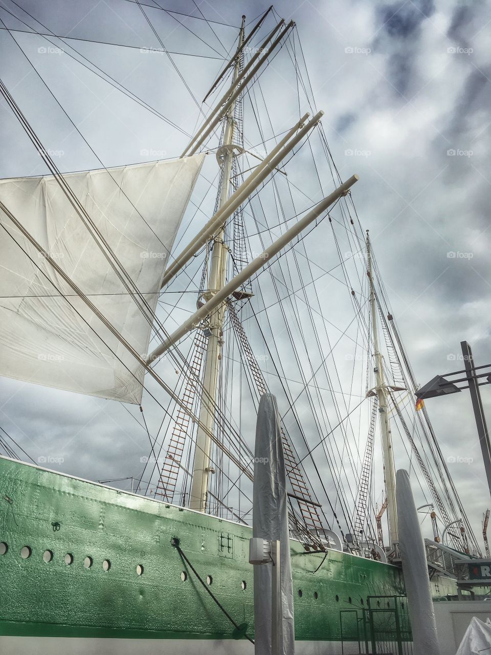 Close-up of sailboat