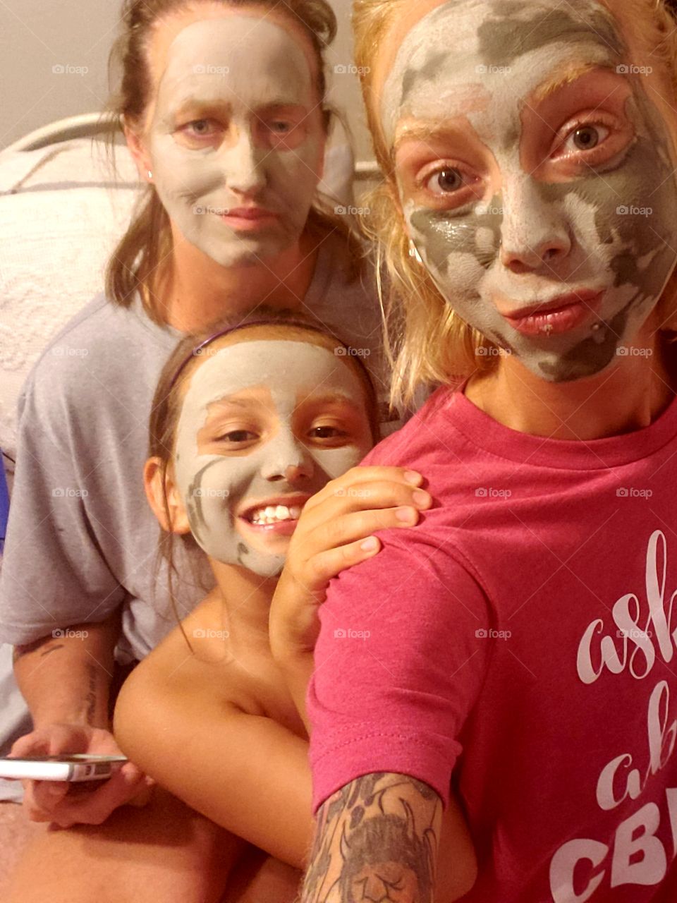 family mask selfie