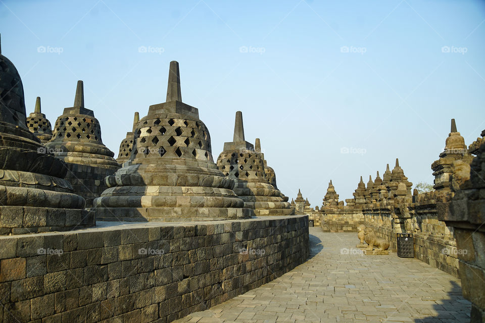 a corner in borobudur temple