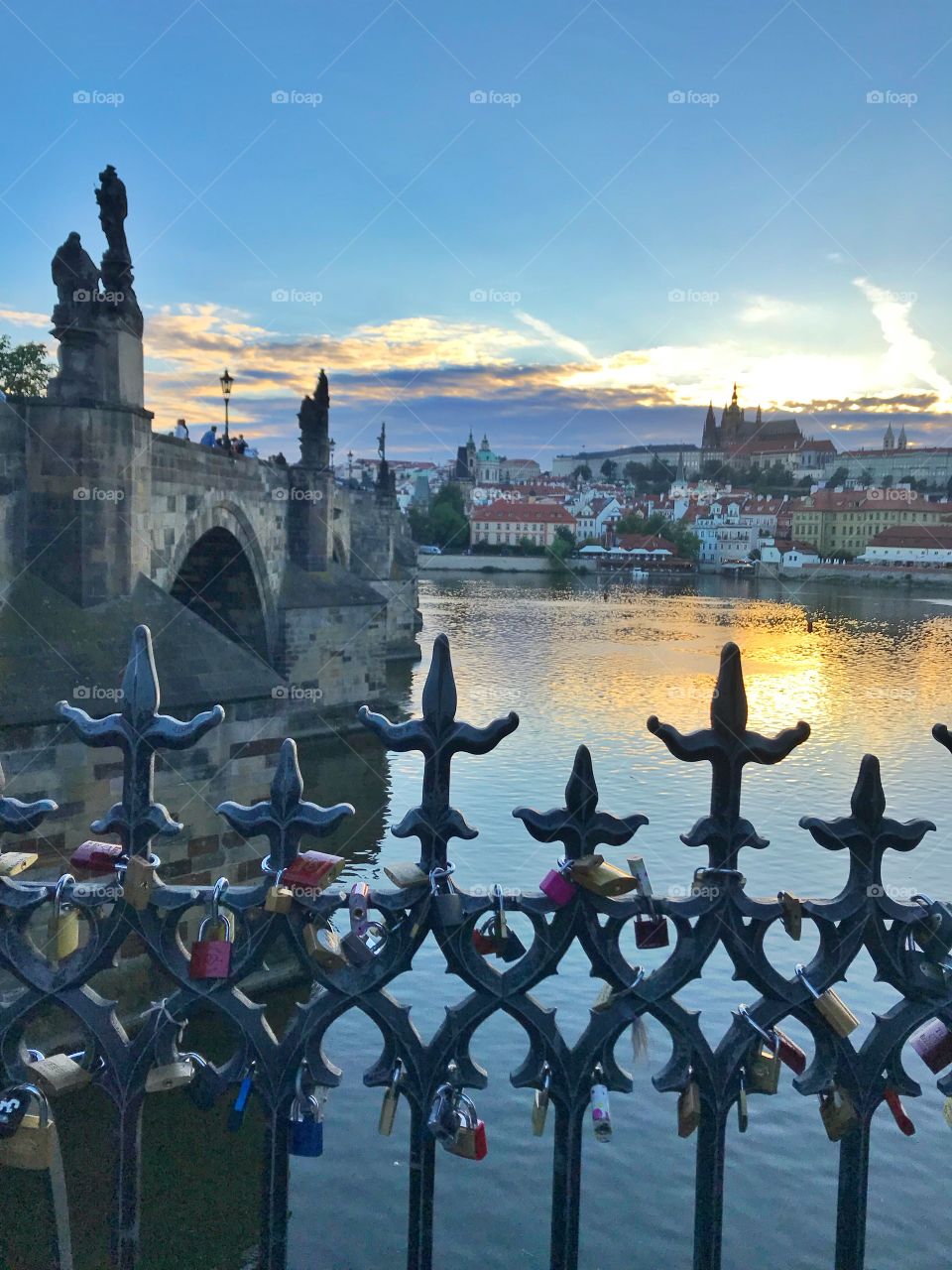 Sunset at St Charles Bridge, Prague, Czech Republic 