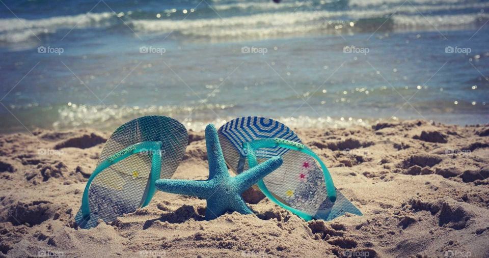 Summer#beach#sea#flipflops