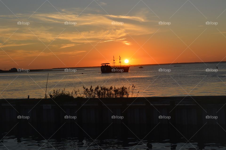 Silhouette of Pirate Ship