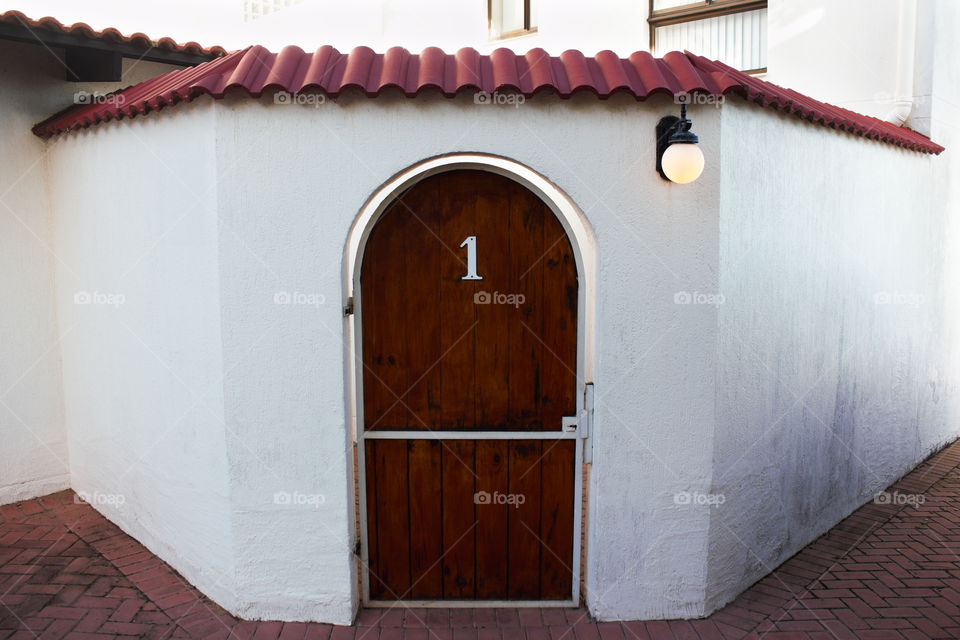 Tuscan Style Front Gate Number One With Light, South Africa