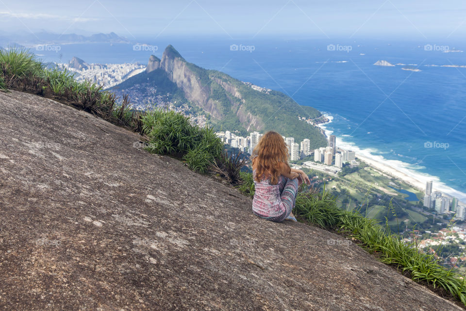 Meditating at the top of the mountain