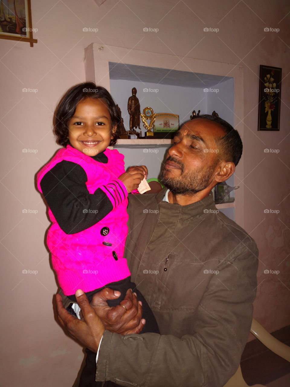 Portrait of indian father and daughter
