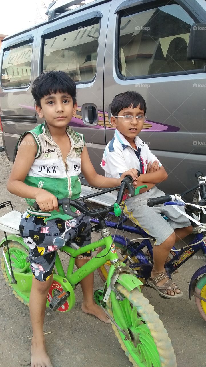 The ultimate kids they are enjoying and fun with bicycle