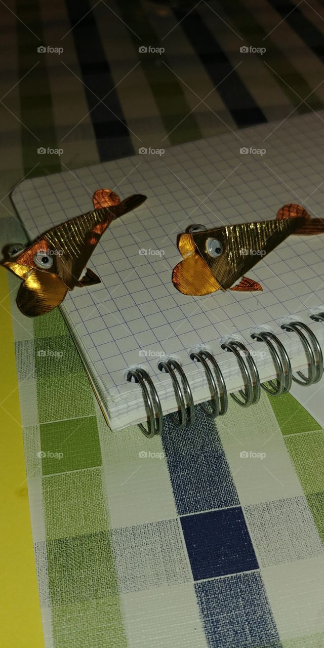 fish fisch gold basteln papier