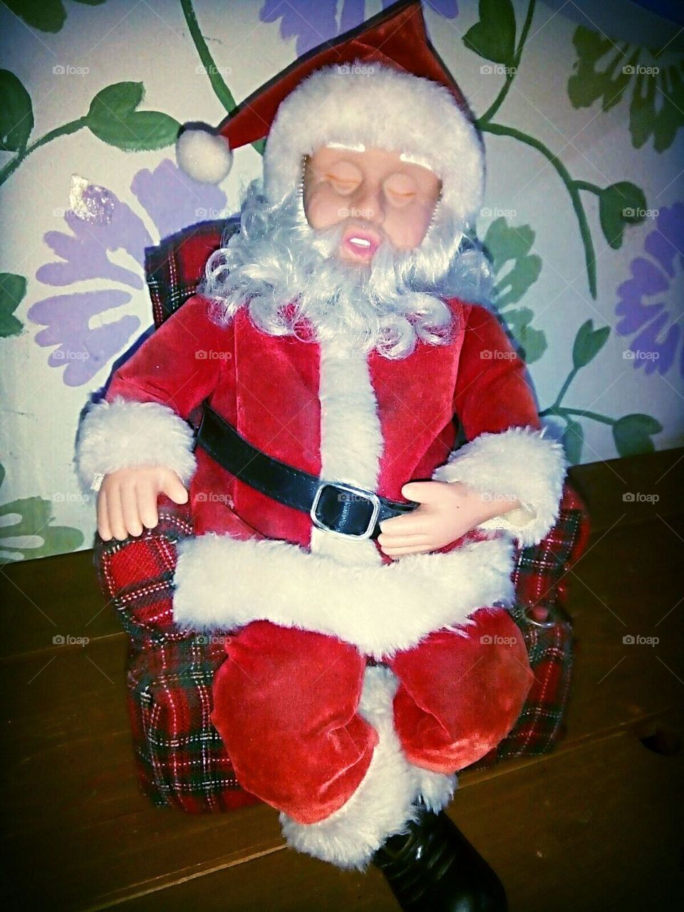 toy Santa Claus sleeping