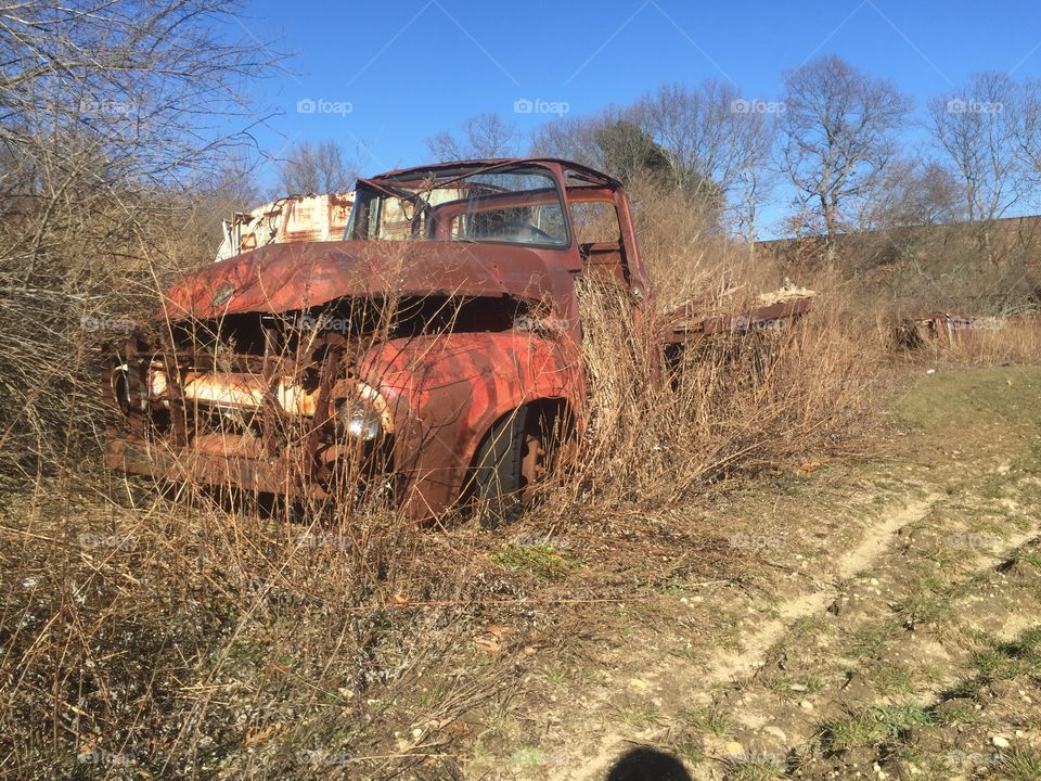 Abandoned, Landscape, Road, Vehicle, Outdoors